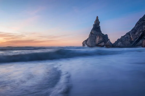 Schöner Horizont Mit Blick Auf Den Atlantik Mit Sandstrand Felsen — Stockfoto