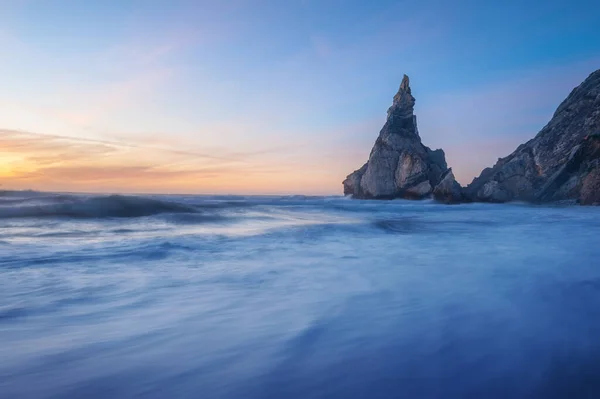 Schöner Horizont Mit Blick Auf Den Atlantik Mit Sandstrand Felsen — Stockfoto