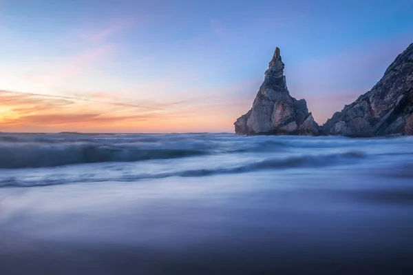 Schöner Horizont Mit Blick Auf Den Atlantik Mit Sandstrand Felsen — Stockfoto