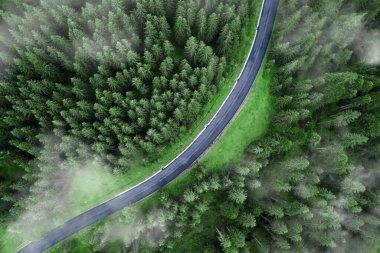 Yeşil Orman 'da yol bomboş. İHA atışı
