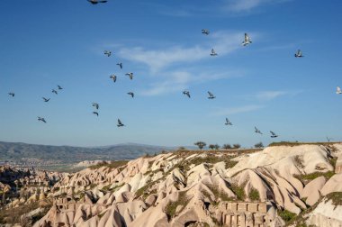 Türkiye 'nin ünlü vadisine güvercinler vadisi denir. doğal arkaplan
