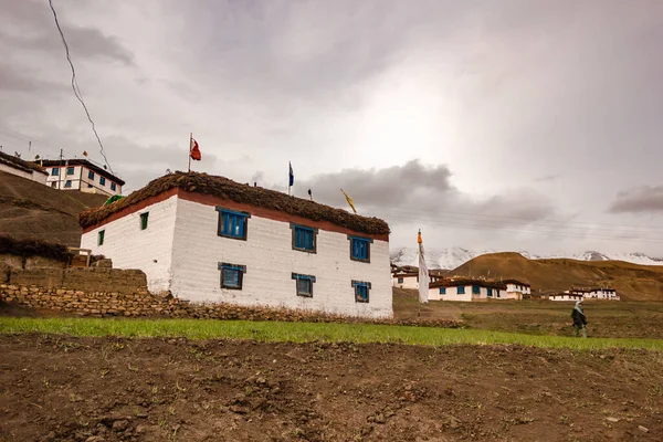 Una Casa Tradizionale Stile Tibetano Nel Pittoresco Villaggio Himalayano Langza — Foto Stock