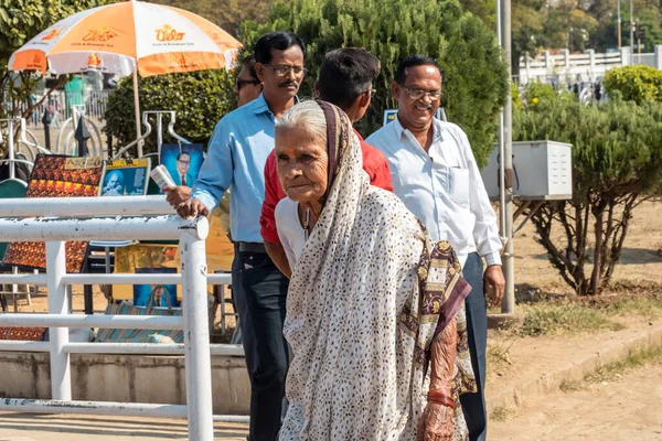 Nagpur Maharashtra India Marzo 2019 Retrato Franco Una Anciana India — Foto de Stock