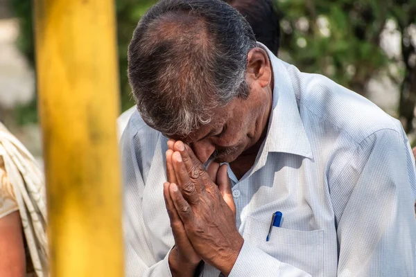 Nagpur Maharashtra India Marzo 2019 Retrato Franco Indio Mediana Edad — Foto de Stock