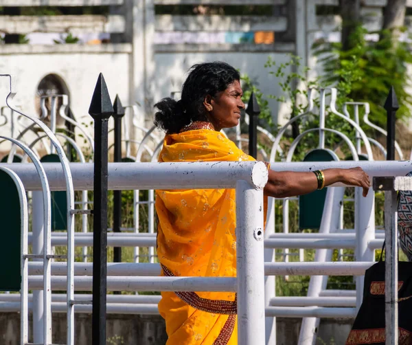 Nagpur Maharashtra India Marzo 2019 Retrato Callejero Franco Una Mujer — Foto de Stock