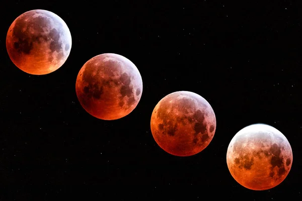 Кровавая Луна Небе — стоковое фото