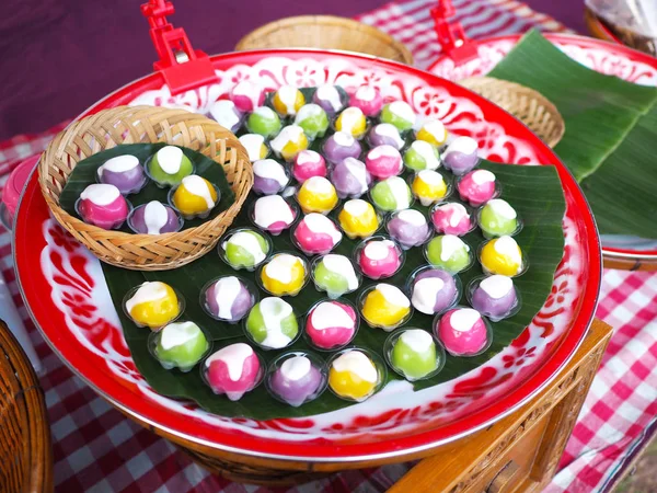 Farina Fagioli Dessert Cocco Thai Dolci Cibo Nome Leum Kleun — Foto Stock