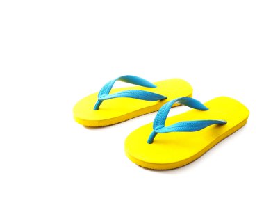 Sarı ve mavi kauçuk flip flop Ayakkabı