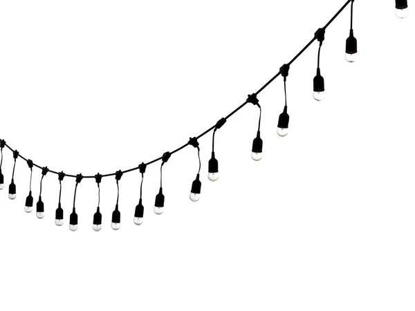 Bombillas colgantes de silueta con cable — Foto de Stock