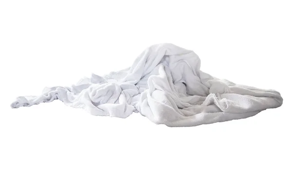 Белый используется полотенце изолированы на белом фоне . — стоковое фото