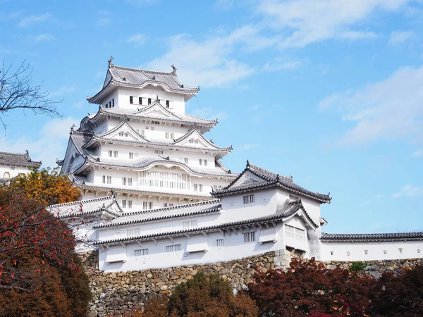 Himeji slott under höstsäsongen, Japan. Stockfoto