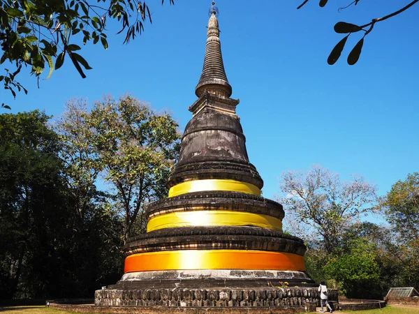 Chiangmai Thajsko Ledna 2019 Starověká Pagoda Zlatou Tkaninou Wat Mong — Stock fotografie