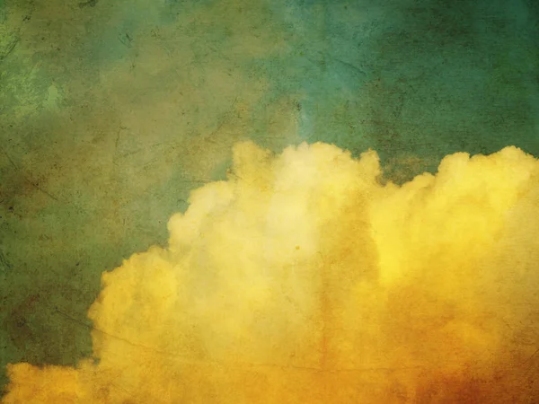Vintage Blauer Himmel Und Weiße Wolke Mit Textur Für Grunge — Stockfoto