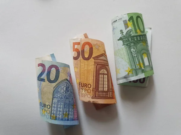 European Banknotes Different Denominaaaations Table — Φωτογραφία Αρχείου