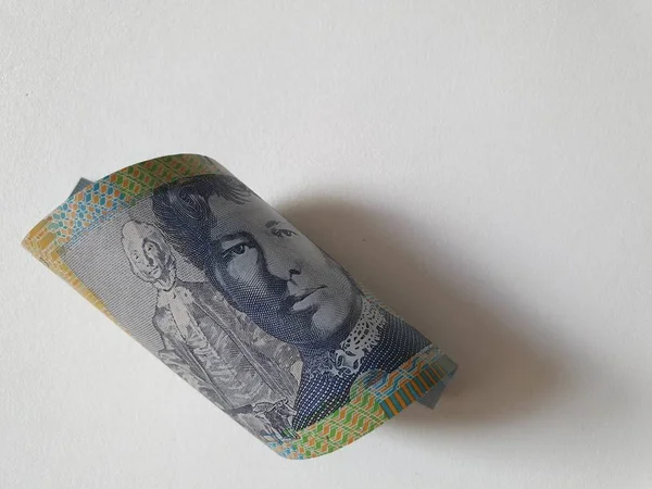 Australská Bankovka Dolarů Bílé Pozadí — Stock fotografie