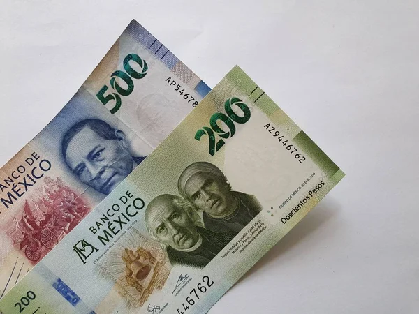 Mexikanische Banknoten Verschiedener Stückelungen — Stockfoto