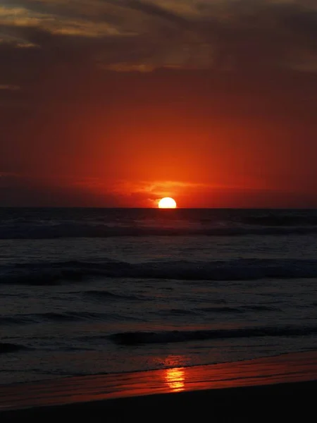 Paisagem Tropical Com Ondas Praia Zona Diamante Acapulco México Pôr — Fotografia de Stock