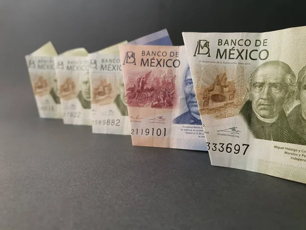 Mexiko 500 Pesos Banknote Unter 200 Mexikanischen Peso Scheinen — Stockfoto