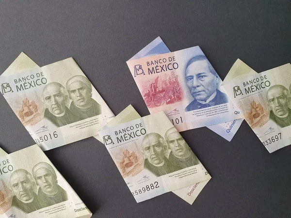 Billete México 500 Pesos Entre Los 200 Billetes Mexicanos —  Fotos de Stock