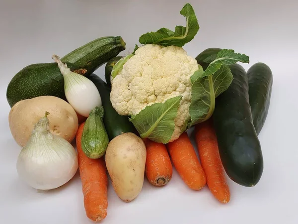 Variety Fresh Vegetables Prepare Vegetarian Foods High Vitamins — Stock Photo, Image