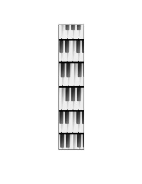 Beyaz arkaplan ile I harfini oluşturan bir müzik klavyesinin anahtarlarını gösteren illüstrasyon