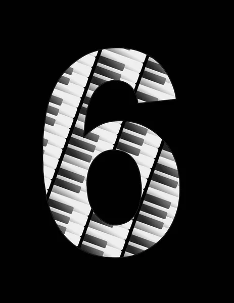 Иллюстрация Клавишами Музыкальной Клавиатуры Образующей Число Черном Фоне — стоковое фото