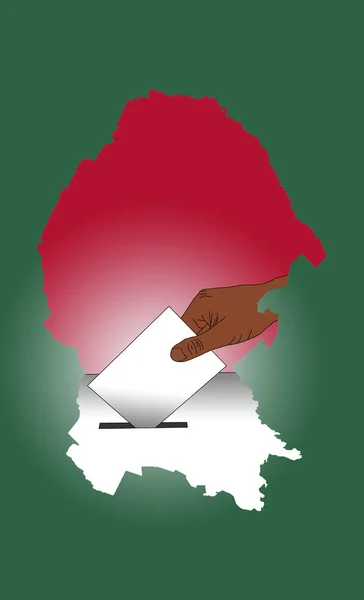 Hand Casting Vote Ballot Box Map State Coahuila — Stock Photo, Image