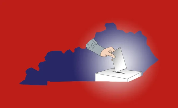 Hlasováním Urně Mapou Státu Kentucky — Stock fotografie