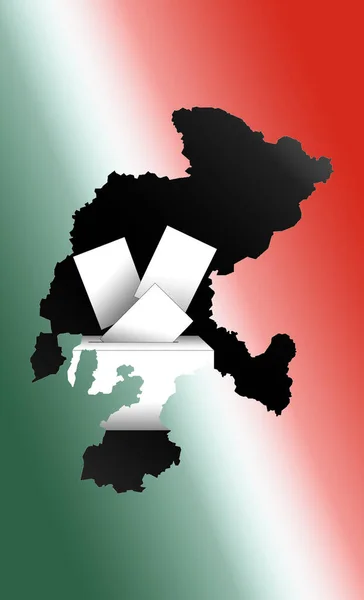 Illustrazione Dei Documenti Voto Scheda Elettorale Con Mappa Dello Stato — Foto Stock