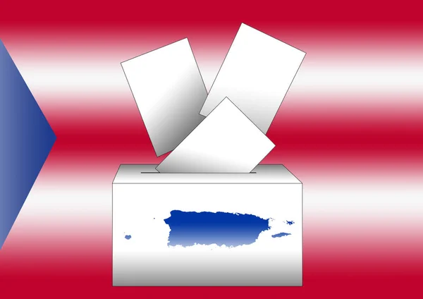 Иллюстрация Избирательных Бюллетеней Урны Картой Пуэрто Рико — стоковое фото