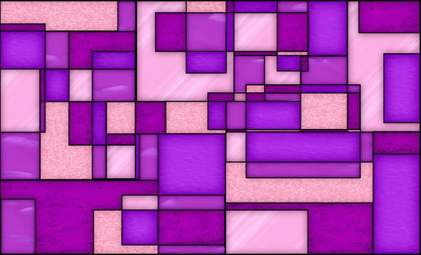 Illustrazione Con Disegno Geometrico Stile Vetrate Colori Rosa Viola Sfondo — Foto Stock