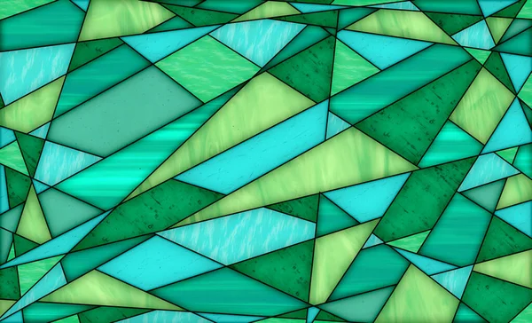 Illusztráció Geometriai Kialakítással Festett Üveg Stílus Zöld Színekben Háttér Textúra — Stock Fotó