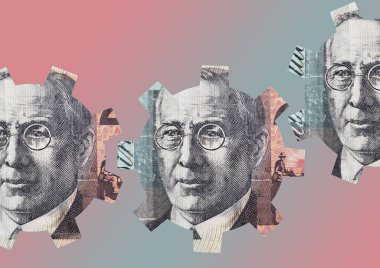 Avustralya parasıyla vites gösterimi, ekonomide bir organizasyonun işleyişini temsil ediyor.