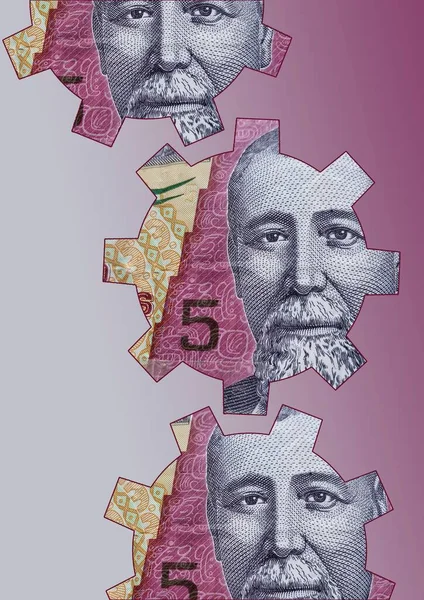 Ilustración Engranajes Con Dinero Guatemalteco Representando Funcionamiento Una Organización Economía —  Fotos de Stock