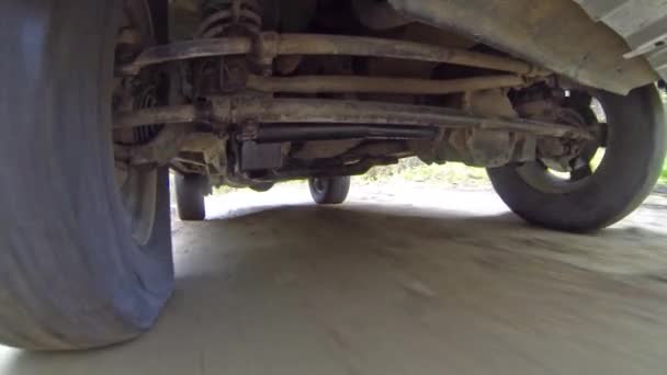 Car suspension system for reducing vibration when driving. High Definition — Stock Video