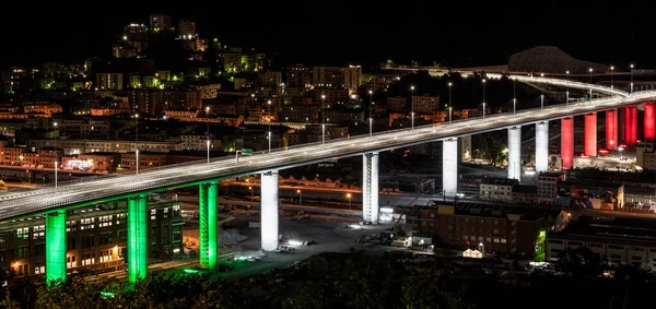 Die Neue San Giorgio Brücke Genua August 2020 lizenzfreie Stockbilder