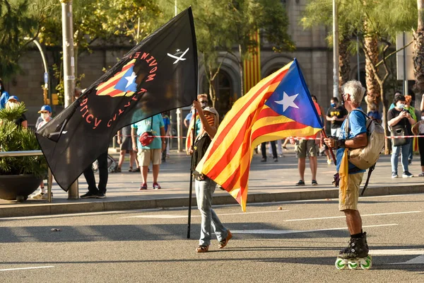 Barcelona España Septiembre 2020 Concentración Nacional Díada Cataluña Bajo Estrictas — Foto de Stock