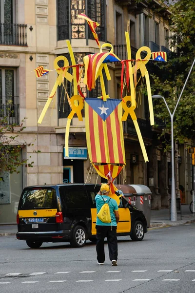 Barcelona Spanien September 2020 Nationell Koncentration Färgämnen Katalonien Stränga Säkerhetsåtgärder — Stockfoto
