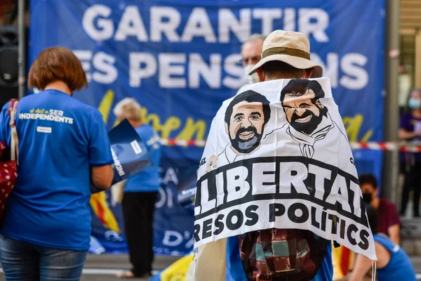 Barcelona España Septiembre 2020 Concentración Nacional Díada Cataluña Bajo Estrictas — Foto de Stock