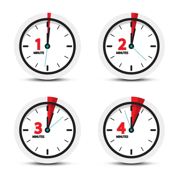 Reloj Minutos Iconos Tiempo — Vector de stock