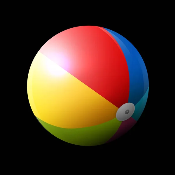彩色充气沙滩球在黑暗的背景 — 图库矢量图片