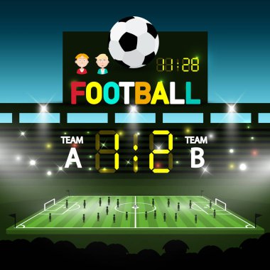 Futbol maç futbol Stadı - vektör Chanpionship şablonu