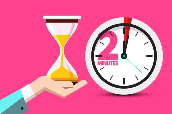 Symbole Horaire Sablier Minutes Contre Icône Minutes Avec Horloge Sable — Image vectorielle
