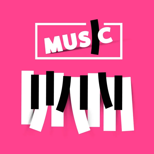 Vektor Musik Symbol Auf Rosa Hintergrund — Stockvektor