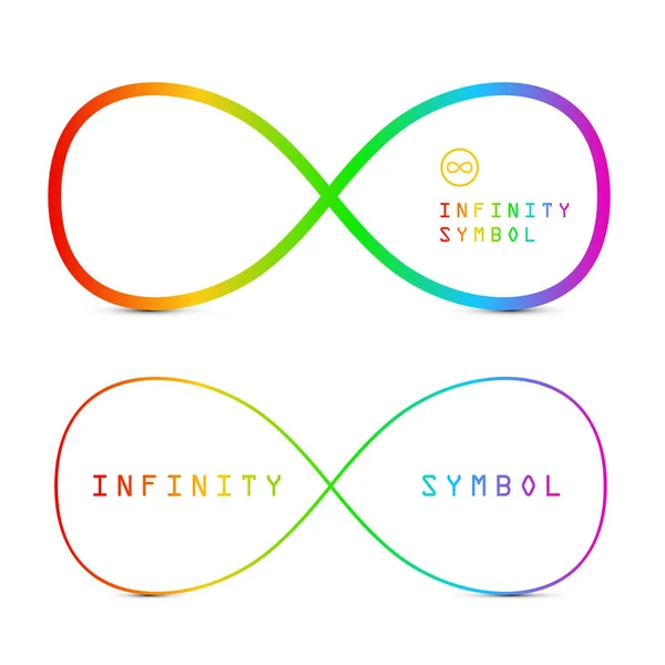 Endless Icons Colorful Vector Infinity Symbols Isolated White Background — Stock Vector