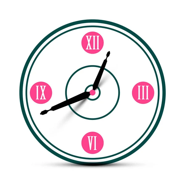 Símbolo Relógio Analógico Numeral Romano Moderno Ícone Tempo Vetorial — Vetor de Stock