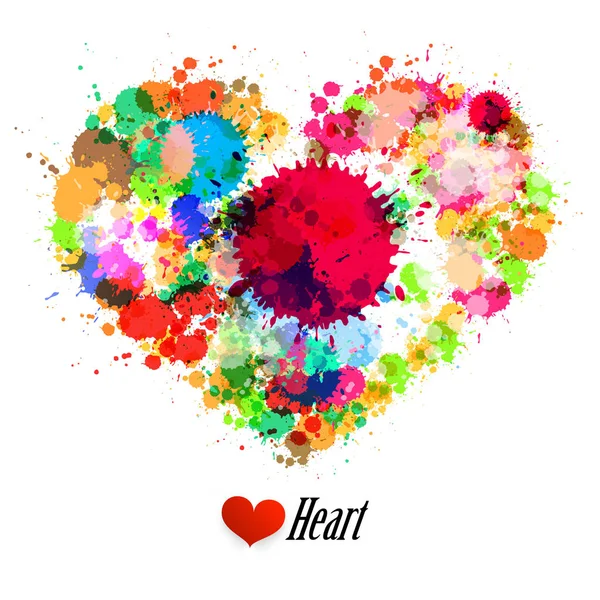 Grunge Καρδιά Από Πολύχρωμες Πιτσιλιές Διάνυσμα — Διανυσματικό Αρχείο