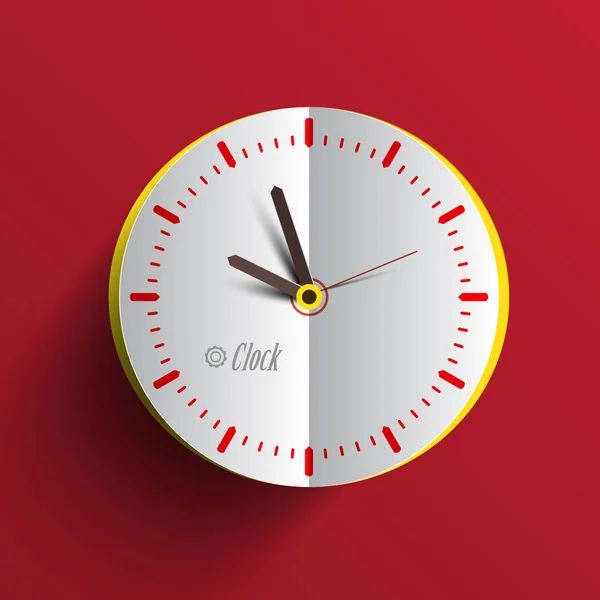 Reloj Papel Cara Vector Ilustración Símbolo Tiempo Analógico — Vector de stock