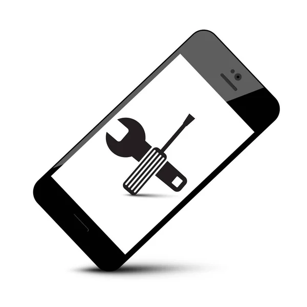 Символ Инструментов Ремонта Иконке Мобильного Телефона — стоковый вектор