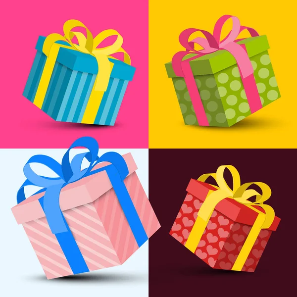 Cajas Regalo Diseño Vectorial — Vector de stock